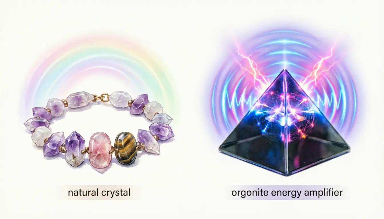 Comparatif bracelet en cristaux et orgonite